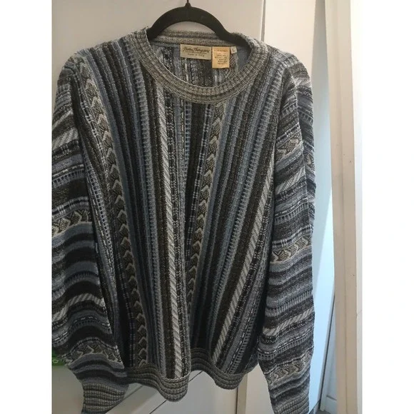 Vintage Norm Thompson Italy Mens Large Knit Cosby Coogi Style Crewneck Sweater - Picture 4 of 7